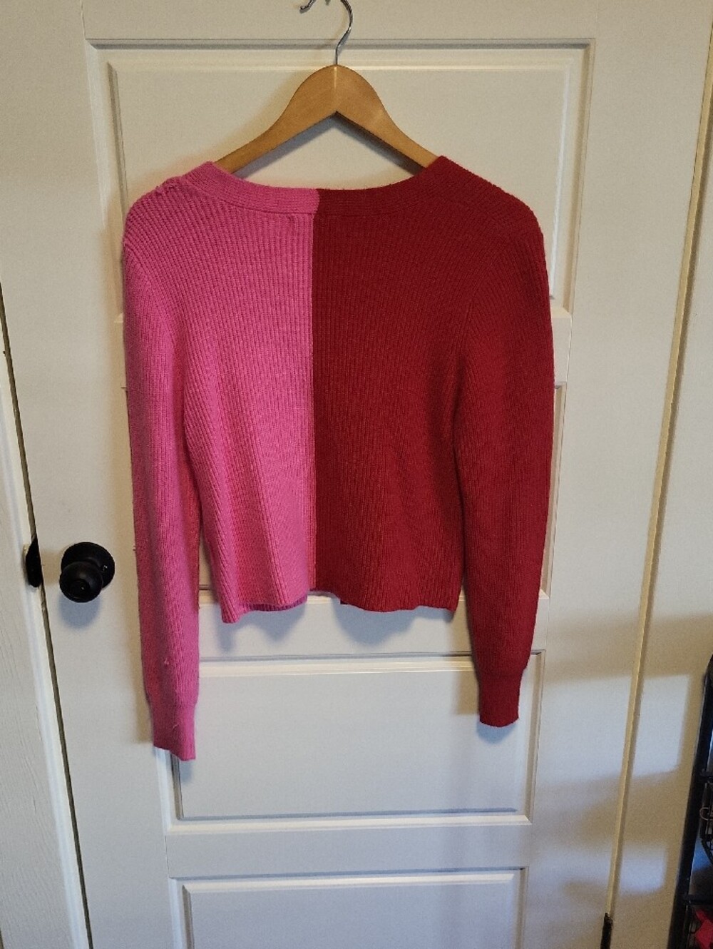 Sincerely Jules Two-Tone Pink Button Ribbed Cardigan - Picture 3 of 4